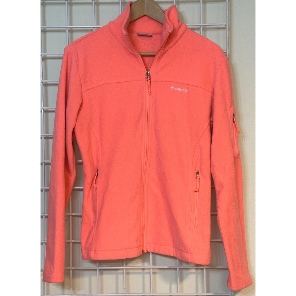 Columbia Women's Full Zip Fleece Jacket Coral Pink Fast Trek II Size Medium